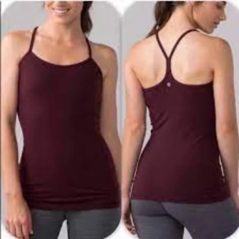 Lululemon Athletica Power Y Everlux Tank Burgundy Size 4